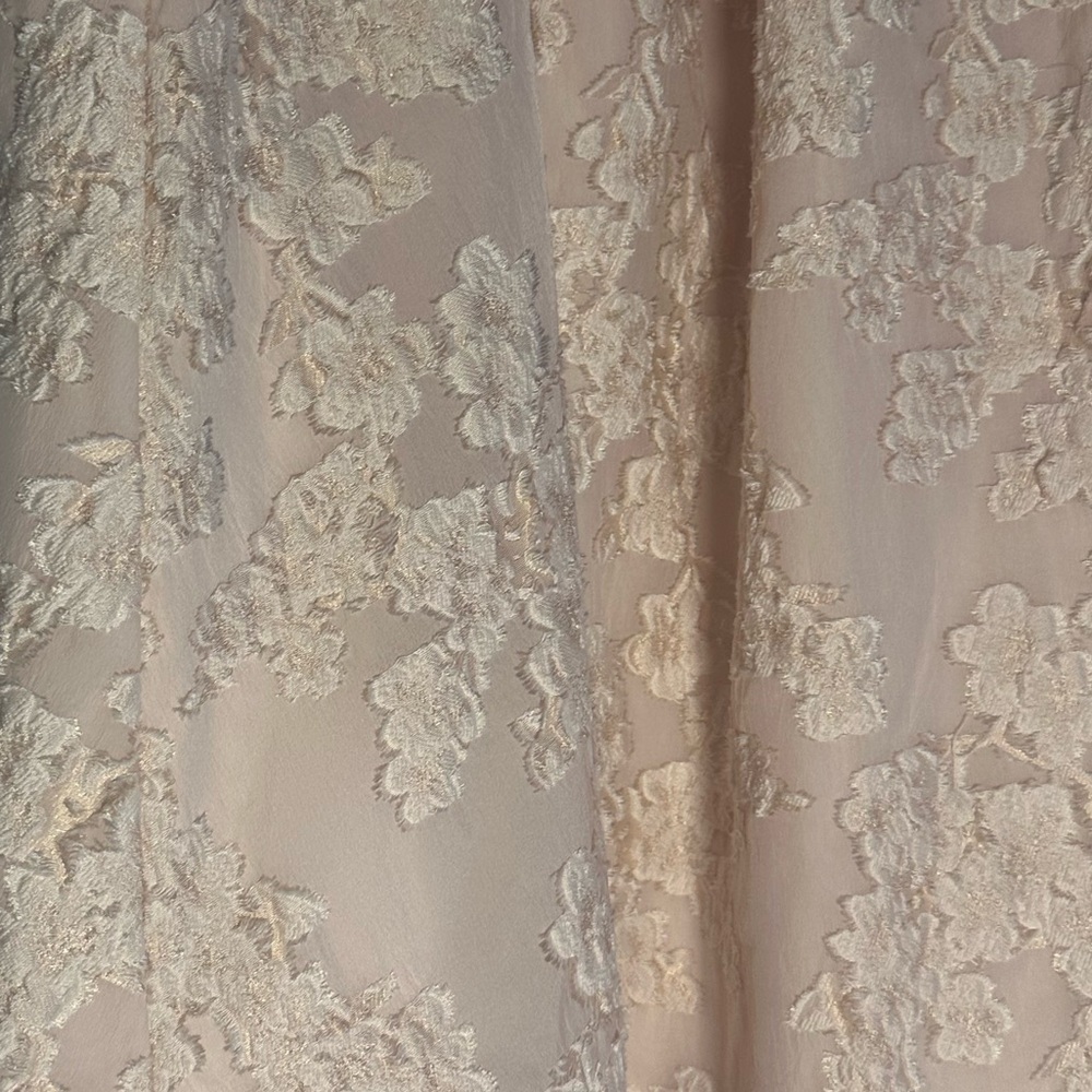 Elegant Cream Lace Skirt, H&M Edition Blush Jacquard-Weave Midi Skirt - Picture 4 of 5